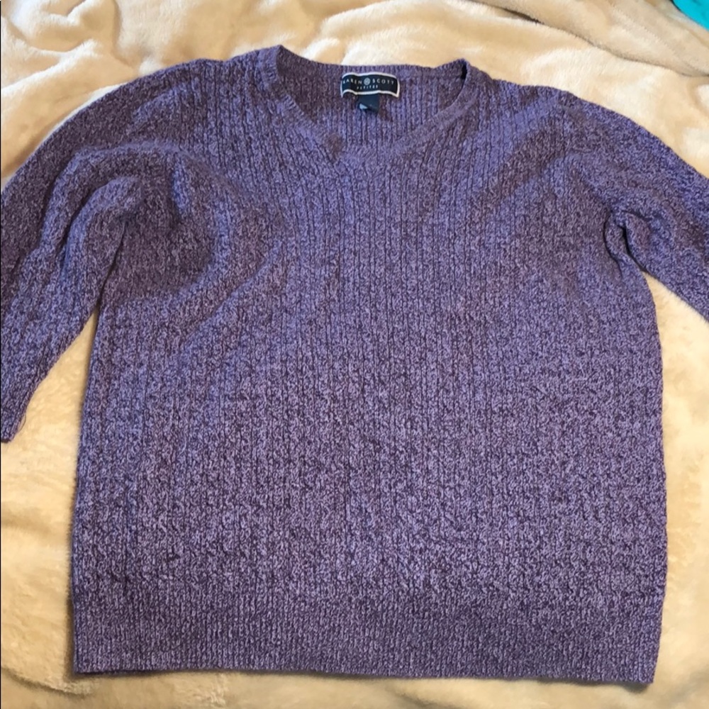 Purple Cable Knit Sweater